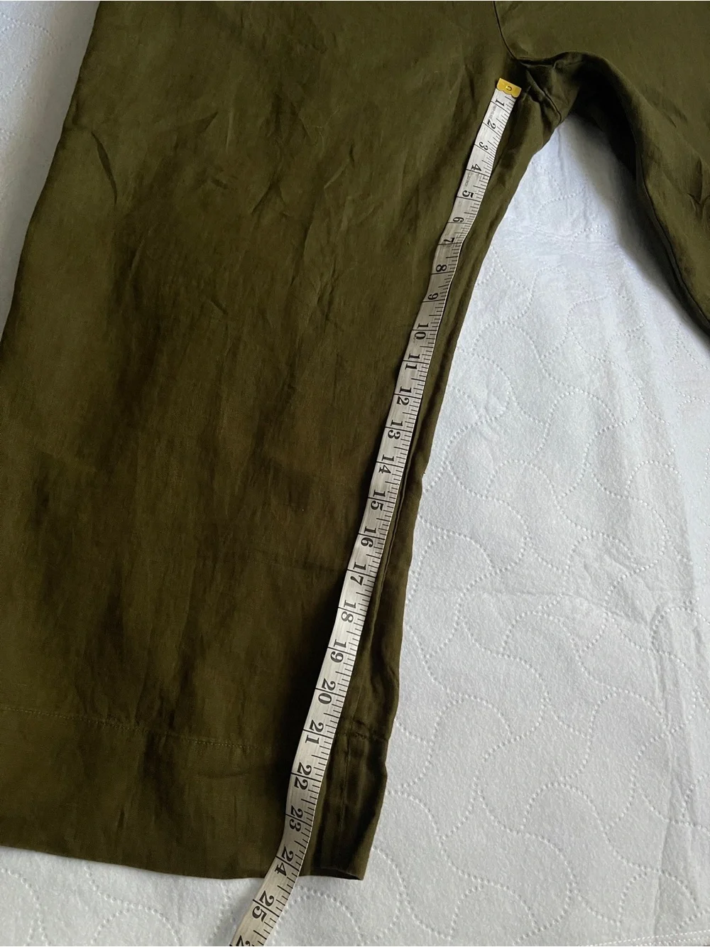 Quince Olive Green 100% European Linen Square Neck Jumpsuit XL Lagen Minimalist